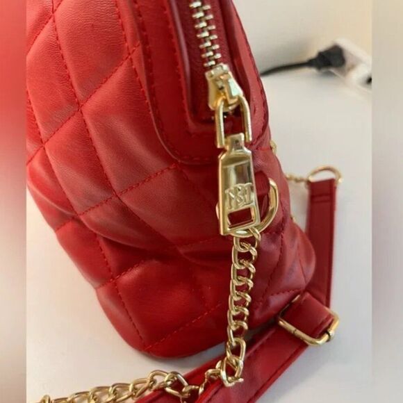 Badgley Mischka Red Gold Studded Crossbody - Picture 4 of 6